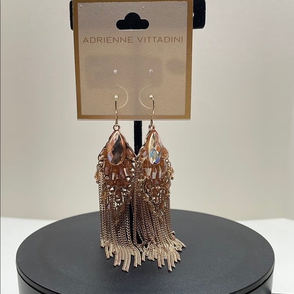 Adrienne Vittadini Rose Gold Dangle Earrings - Picture 1 of 2